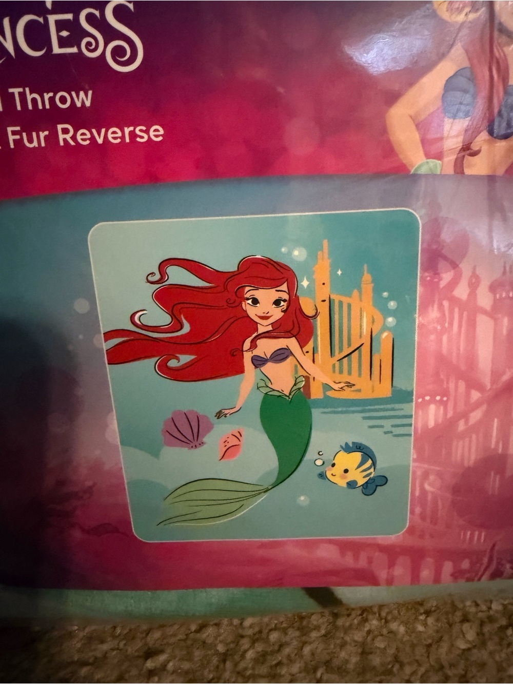 Disney Ariel Little Mermaid Plush Throw New